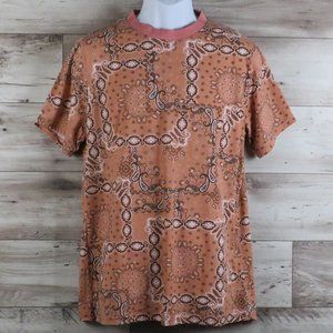 Street Vibes*Men's Short Sleeve Crew Neck Straight Hem Pullover Tee Shirt~Medium